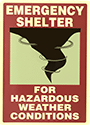 Image of Product. Front orientation. Signs. Glow-in-the-Dark Emergency Shelter Signs.