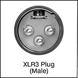 Image of Product. XLR3 Plug (Male). Front orientation. Contains Annotated. Microphone Connectors. Microphone Plugs, XLR3 Plug (Male).