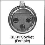 Image of Product. XLR3 Socket (Female). Front orientation. Contains Annotated. Microphone Connectors. Microphone Plug Adapters, 1/4" XLR3 Plug (Male) to XLR3 Socket (Female).