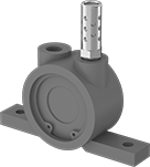 Image of Product. Style 4. Front orientation. Vibrators. Air-Powered Vibrators for Dry Materials, Base Mounting Hole with Top Inlet, Iron Body, Style 2.