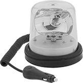 Image of Product. Halogen Aluminum. Front orientation. Halogen Bulb. Revolving Indicator Lights with Vehicle Plug, Aluminum.