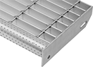 Image of Product. Front orientation. Stair Treads. Metal Bar Grating Stair Treads, Smooth, 304 Stainless Steel.
