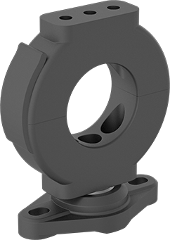 Image of Product. Front orientation. Swivel Support Mounting Bracket for 2.560" OD Enclosed Cable&Hose Carrier.