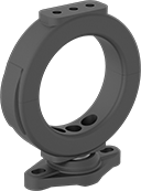 Image of Product. Front orientation. Cable and Hose Carrier Accessories. Any-Which-Way Enclosed Cable and Hose Carriers, Swivel Support Mounting Bracket.