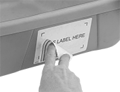 Image of ProductInUse. Front orientation. Label Holders. Easy-Peel Adhesive-Back Label Holders.