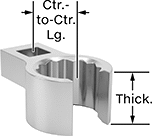 Image of Product. Front orientation. Contains Annotated. Wrench Heads. Sure Grip Wrench Heads, 12-Point Sure-Grip Opening.