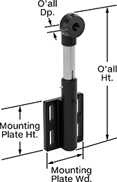 Image of Product. Front orientation. Contains Annotated. Chain and Belt Tensioners. Heavy Duty Spring-Loaded Roller Chain and Belt Tensioners.