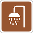 Image of Product. Front orientation. Signs. Restroom Signs, Shower Symbol.