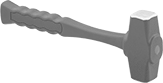 Image of Product. Front orientation. Hammers. Sledge Hammers , Rectangular Bronze Face, Ribbed Grip, Polyurethane Rubber Handle.