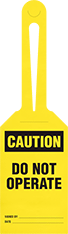 Image of Product. Front orientation. Tags. Machine and Equipment Operation Tags, Caution—Do Not Operate.
