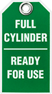 Image of Product. Front orientation. Tags. Liquid and Gas Tags, Full Cylinder—Ready for Use, Package.
