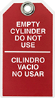 Image of Product. Front orientation. Tags. Liquid and Gas Tags, Empty Cylinder Do Not Use/Cilindro Vacio No Usar.