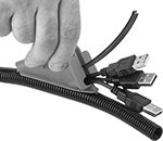 Image of ProductInUse. Front orientation. Wire Sleeving. Slit Corrugated Wire Sleeving with Closure Strip.