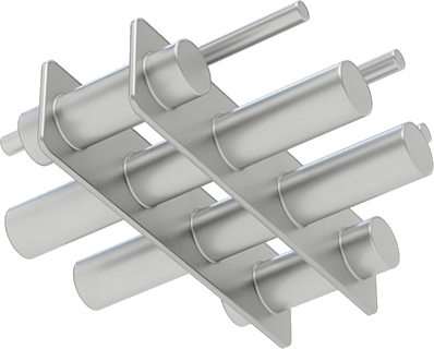 Image of Product. Top orientation. Magnetic Rod Filter, with Guide Rods, Round, 11.2 lbs. Magnetic Pull, 8" OD.