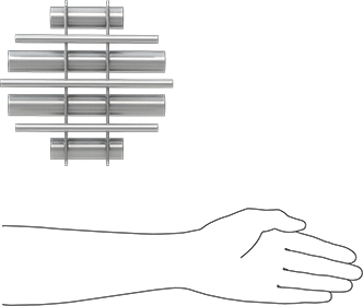 Image of Product. Side1 orientation. Contains SizingReference. Magnetic Rod Filter, with Guide Rods, Round, 11.2 lbs. Magnetic Pull, 8" OD.