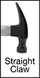 Image of Specification. Front orientation. ZoomedIn view. Contains Border. Straight Claw. Nail Hammers .