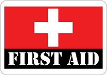 Image of Product. Front orientation. Signs. First-Aid Signs, First Aid with Cross (English).