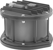 Image of Product. Style 5. Front orientation. Vibrators. Electric Vibrators for Wet Materials, Aluminum Body, Style 5.