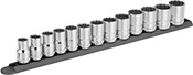 Image of Product. Front orientation. Sockets. Economy 12-Point Socket Sets, Sockets—Chrome-Plated Steel.