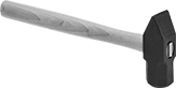 Image of Product. Front orientation. Hammers. Blacksmiths' Hammers , Round Steel Face, Hickory Handle with Plain Grip.