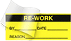 Image of Product. Front orientation. Labels. Material Tracking Labels with Laminating Flap , Re-Work.