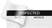 Image of Product. Front orientation. Labels. Material Tracking Labels with Laminating Flap , Inspected.