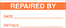 Image of Product. Front orientation. Labels. Material Tracking Labels , Repaired By.