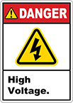 Image of Product. Front orientation. Labels. Illustrated Electrical Hazard Labels , Danger—High Voltage.