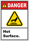 Image of Product. Front orientation. Labels. Illustrated Machine and Equipment Operation Labels , Danger—Hot Surface.