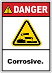 Image of Product. Front orientation. Labels. Illustrated Hazardous Material Labels , Danger—Corrosive.