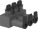 Image of Product. Front orientation. Wire Splices, Connectors, and Taps. Underground Wire Tap/Connectors, Single-Sided Entry.