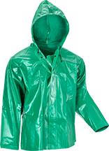 Image of Product. Front orientation. Jackets. Chemical-Resistant Rain Jackets, Hooded-Long-Sleeve Jacket.