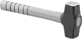 Image of Product. Front orientation. Hammers. Sledge Hammers , Rectangular Bronze Face, Hickory Handle—Ribbed Grip.