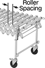 Image of Specification. Front orientation. Ready-to-Run Flexible Roller Conveyors.