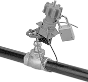 Image of ProductInUse. Installed on Hand Wheel (Padlock Not Included). Front orientation. Lockouts. Universal Valve Lockouts.