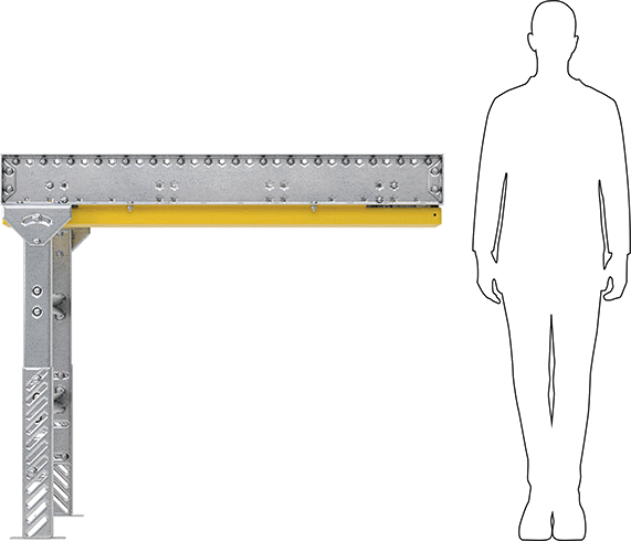 Image of Product. Side1 orientation. Contains SizingReference. Motorized Roller Conveyor, Extension, 4 Feet Long, 25" Overall Width.