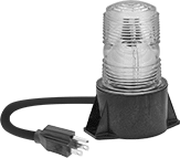 Image of Product. Front orientation. Indicator Lights. Surface-Mount Strobe Indicator Lights with Two-Blade Plug.