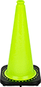 Image of Product. Front orientation. Traffic Cones. Traffic Cones, Fluorescent Green.