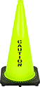 Image of Product. Front orientation. Traffic Cones. Traffic Cones, With Message, Fluorescent Green.