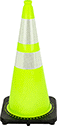 Image of Product. Front orientation. Traffic Cones. Traffic Cones, With Bands, Fluorescent Green.