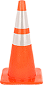 Image of Product. Front orientation. Traffic Cones. Traffic Cones, With Bands, Orange.