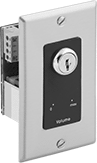 Image of Product. Front orientation. Speaker Volume Controls. Key Lock.