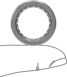Image of Product. Side1 orientation. Contains SizingReference. Needle-Roller Bearing, Sealed on Both Sides, for 3/4" Shaft Diameter, 3/4" Wide.
