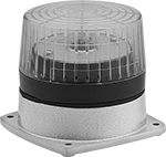 Image of Product. Front orientation. Audible Alarms/Indicator Lights. Strobe Lights with Buzzer Alarm.