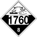 Image of Product. Front orientation. Signs. D.O.T. Vehicle Signs, 1760—8 with Corrosion Symbol.