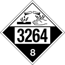 Image of Product. Front orientation. Signs. D.O.T. Vehicle Signs, 3264—8 with Corrosion Symbol.