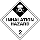 Image of Product. Front orientation. Signs. D.O.T. Vehicle Signs, Inhalation Hazard—2 with Skull and Crossbones Symbol (English).
