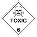 Image of Product. Front orientation. Signs. D.O.T. Vehicle Signs, Toxic—6 with Skull and Crossbones Symbol (English).
