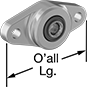 Image of Product. Front orientation. Contains Annotated. Mounted Bearings. Oil-Embedded Mounted Sleeve Bearings with Two-Bolt Flange.