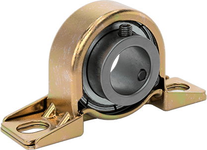 Image of Product. Front orientation. Light-Duty Mounted Steel Ball Bearing, with Set Screw, for 15/16" Shaft Diameter.